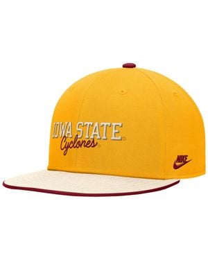 Nike Iowa State Cyclones Vintage Script Pro Dri-fit Snapback Hat - Yellow