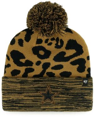 '47 Tan Dallas Cowboys Rosette Cuffed Knit Hat - Green