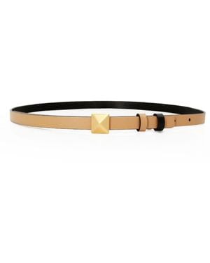 Belle & Bloom Cleopatra Pyramid Stud Leather Belt - White