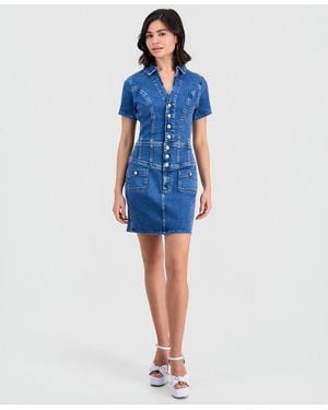 Guess Janna Short-sleeve Denim Dress - Blue