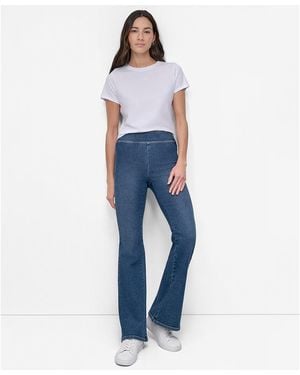 DKNY Petite High-rise Flared-leg Pull-on Jeans - Blue