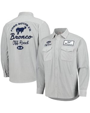 American Needle Bronco Reynolds Corduroy Button-up Long Sleeve Shirt - Gray