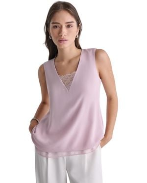BCBGMAXAZRIA Sleeveless V-neck Blouse - Purple