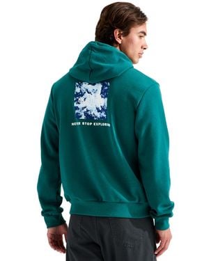 The North Face Evolution Granitic Rock Print Box Never Stop Exploring Hoodie - Green