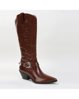 BERNESS Tristen Croco-print Western Boots - Black