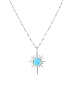 Spero London Blue Opal Northernstar Sterling Pendant Necklace - White