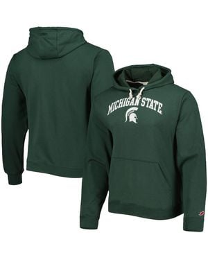 League Collegiate Wear Michigan State Spartans Arch Essential Fleece Pullover Hoodie - Green