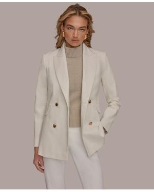 Donna Karan Denim Quilted Jacket - Natural