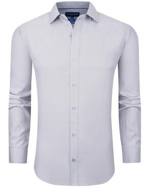 Dylan Park Four Way Stretch Plaid Button Down Dress Shirt - Blue