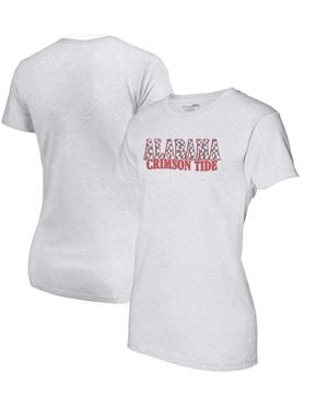 Image One Alabama Crimson Tide Checkered Team Name Wavy Tri-blend T-shirt - White