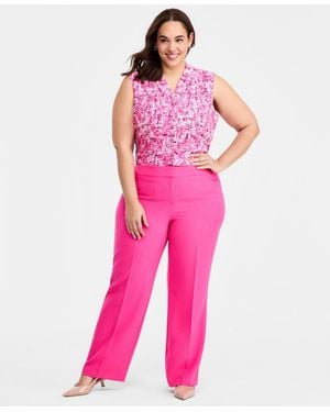 Kasper Plus Size L-pocket Pants - Pink