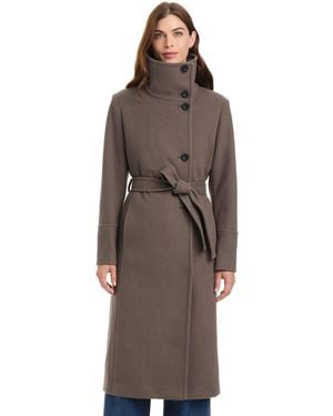 Vince Camuto Long Belted Coat - Brown