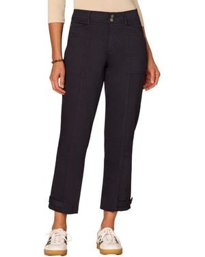 Democracy Petite Ab Solution High Rise Tapered Utility Pants - Blue