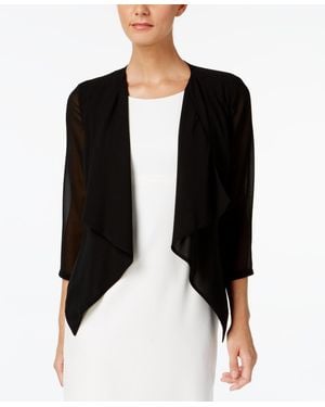 Calvin Klein Lightweight Illusion Sleeve Draped Cardigan - Black
