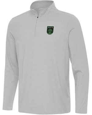 Antigua Gray Austin Fc Twine Quarter-zip Jacket