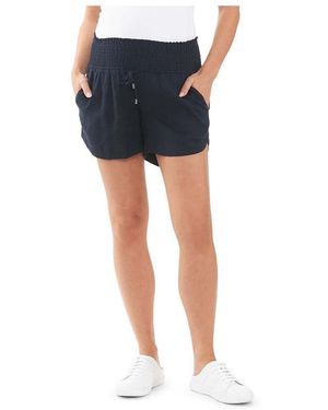 Ripe Maternity Indi Shirred Linen Short - Blue