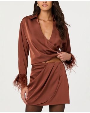 Astr Catrina V-neck Top - Red