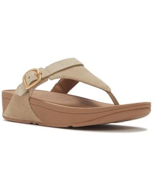 Fitflop Lulu Buckle Wedge Heel Sandals - White