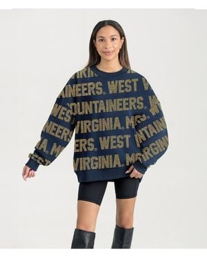 Gameday Couture West Virginia Mountaineers Oversized Hype Era Sweatshirt - Blue