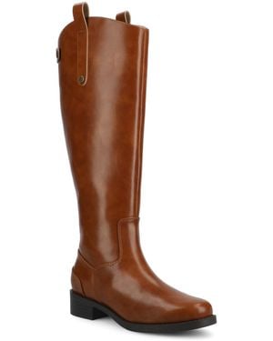 Journee Collection Gema Round Toe Riding Boots - Brown