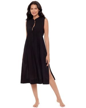Miraclesuit Pleated Coverup Beach Dress - Black