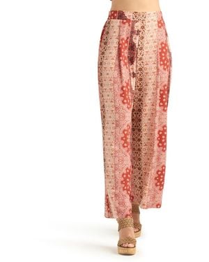 Bcx Printed Wide-leg Pull-on Pants - Red