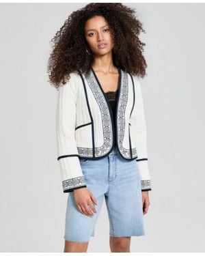 And Now This Now This Embroidered Seamed Cotton Jacket Macys Exclusive - White