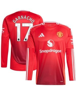 adidas Alejandro Garnacho Manchester United 2024/25 Home Long Sleeve Replica Player Jersey - Red