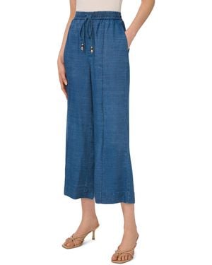 Cece Scallop Chambray Pull-on Pants - Blue