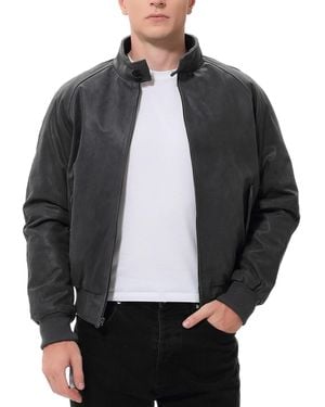 Landing Leathers Men Wwii Distressed Leather Bomber Jacket - Gray