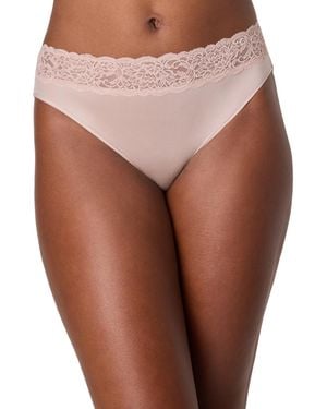 Maidenform Everyday Pretty Lace Hi Cut Brief Panty - Brown