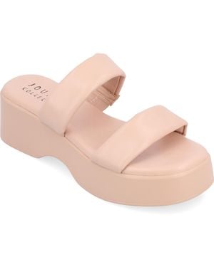 Journee Collection Veradie Platform Sandals - Pink