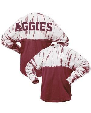 Spirit Jersey Texas A&m aggies Tie-dye Long Sleeve Jersey T-shirt - Red