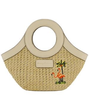Tommy Bahama Flamingo Embroidery Mini Tote - Metallic