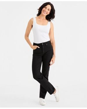 Style & Co. High Rise Straight-leg Jeans - Black