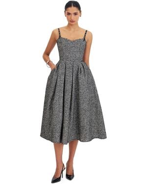 Miss Circle Katalina Tweed Backless Midi Dress - Gray