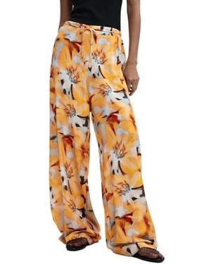 Desigual Flowy Floral Pants - Orange