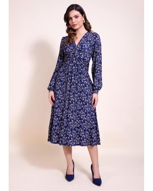 Alie Street London Mollie Knot Midi Dress - Blue