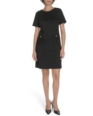 Tommy Hilfiger Short Sleeve Knit Shift Dress - Black