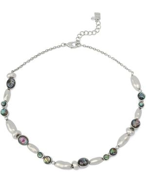 Robert Lee Morris Abalone Beaded Collar Necklace - Metallic