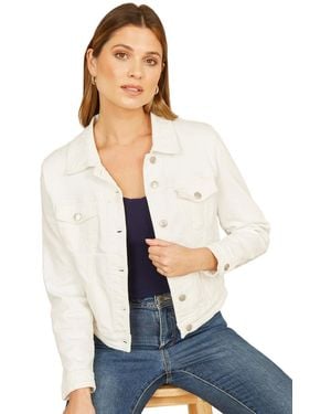 Yumi' Stretch Cotton Denim Jacket - White