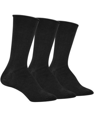Ralph Lauren Super Soft 3pk Roll-top Socks 34026pk - Black