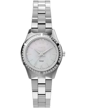 Timex Solar Powered Analog Imitation Pearl -tone Alloy Watch 28mm - Gray