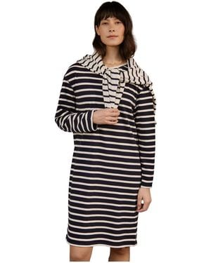 Celtic & Co. Striped Knee Length Jersey Dress - Blue