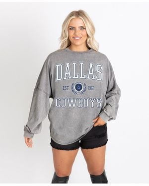 Gameday Couture Dallas Cowboys Oversized Final Score Snow Washlong Sleeves T-shirt - Gray