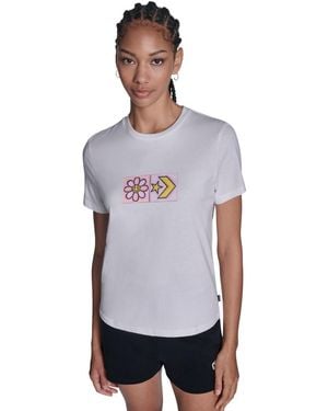 Converse Flower Grid T-shirt - White