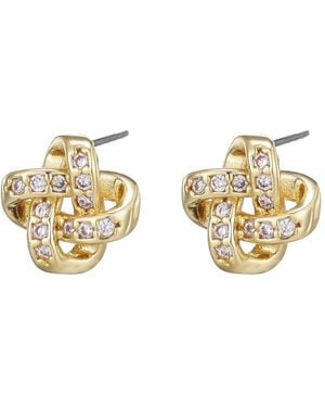 Adornia Knot Twist Stud Earrings - Metallic