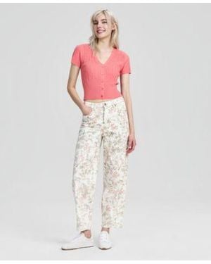 And Now This Now This Print Barrel Leg Jeans Macys Exclusive - Pink