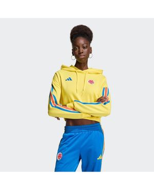 adidas Colombia National Team Fifa X World Cup Alphaskin Cropped Hoodie - White