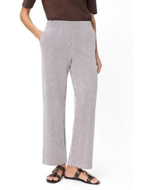 Olsen Anna Fit Wide Leg Seersucker Pant - Gray